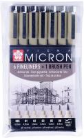    Pigma Micron 6 (0.2 025 0.3 0.35 0.45 0.5)  + brush