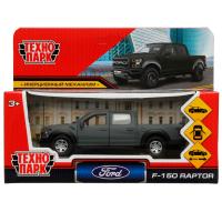 Машина металл FORD F150 RAPTOR SOFT 12 см, двери, багаж, инерц, серый, кор. Технопарк в кор.2*36шт