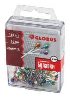 Булавки офисные Globus, L30мм, 150шт., с цетной головкой