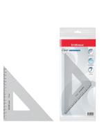 Угольник пластиковый ErichKrause® Clear, 16см/45°, прозрачный, в коробке-дисплее
