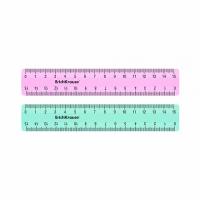 Линейка пластиковая ErichKrause® Pastel Mint, 15см, ассорти из 2 цветов, в коробке-дисплее
