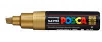 Маркер POSCA PC-8K, золотой, до 8.0 мм, скошенный наконечник (номерцвета 25)