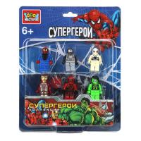 Конструктор фигурки спайдермен+супер герои -6 шт. Город мастеров