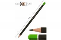 Карандаш чернографитный HB ACMELIAE шестигранный, корпус черный с цветным торцом, 43510