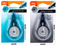 Корректир. лента 5мм х 20м Deli Mute EH361 ассорти корпус блистер