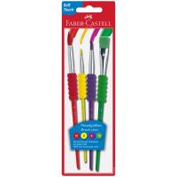 Набор кистей Faber-Castell 4шт., круглые № 10,2,6, плоская №12, блистер, европодвес