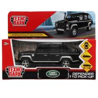 Машина металл LAND ROVER DEFENDER PICKUP 12 см, двери, багаж, черный, кор. Технопарк в кор.2*36шт