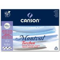 Альбом для акварели Montval 270г/м.кв 18*25см 12л Снежное зерно склейка по короткой стороне