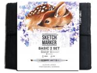 Набор маркеров SKETCHMARKER  Basic 2 set 36 - Базовые оттенки сет 2 (36 маркеров + сумка органайзер)