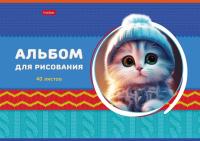 Альбом для рисования 40л., А4, на скрепке Hatber 